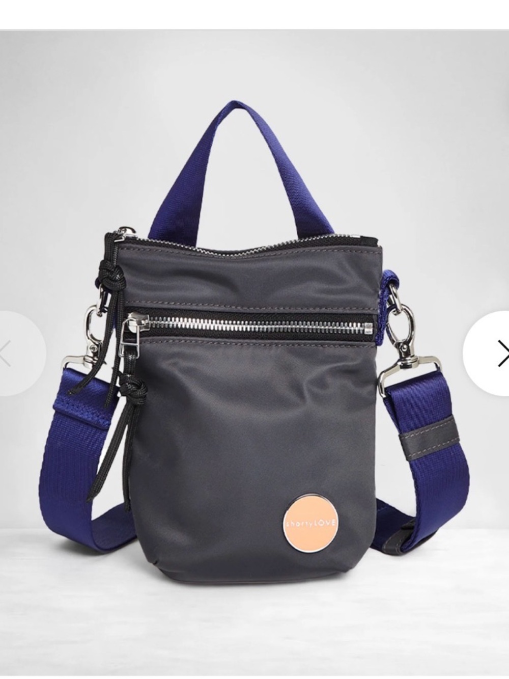 ShortyLOVE Crossbody Shorthand Bag Charcoal grey-NWOT
